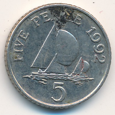 Гернси, 5 пенсов (1990–1997 г.)