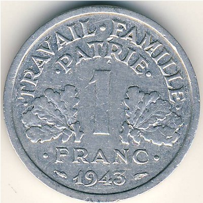 Франция, 1 франк (1942–1944 г.)