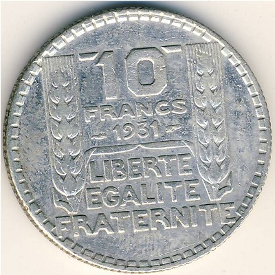 France, 10 francs, 1929–1939