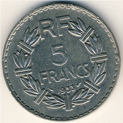 Франция, 5 франков (1933–1939 г.)