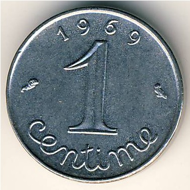 Франция, 1 сентим (1962–2001 г.)