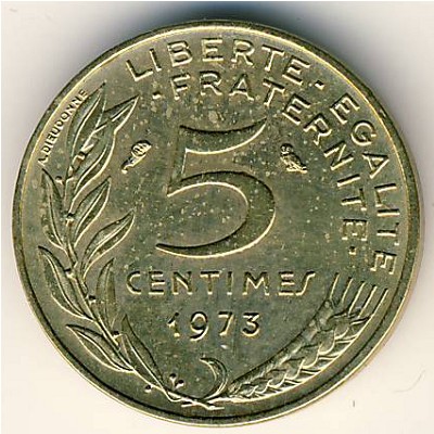 Франция, 5 сентим (1966–2001 г.)