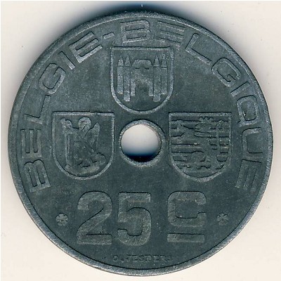 Belgium, 25 centimes, 1942–1947