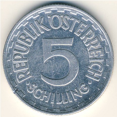Austria, 5 schilling, 1952–1957