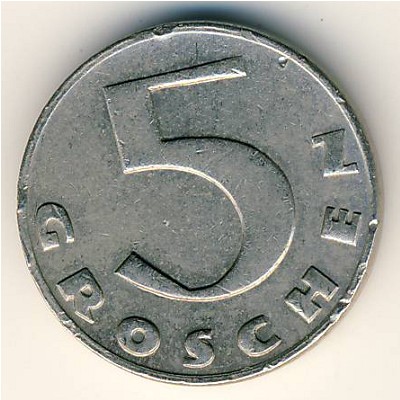 Австрия, 5 грошей (1931–1938 г.)