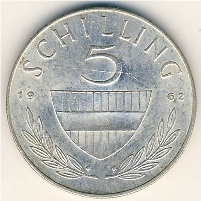 Austria, 5 schilling, 1960–1968