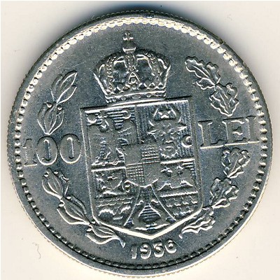 Romania, 100 lei, 1936–1938