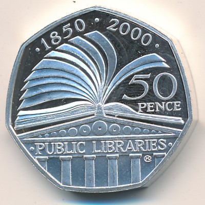 Great Britain, 50 pence, 2000