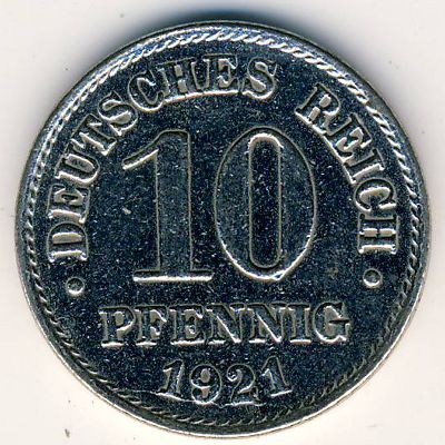Germany, 10 pfennig, 1916–1922