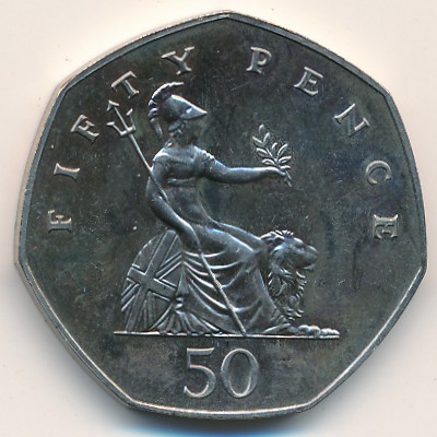 Великобритания, 50 пенсов (1985–1997 г.)