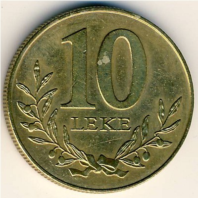 Albania, 10 leke, 1996–2009