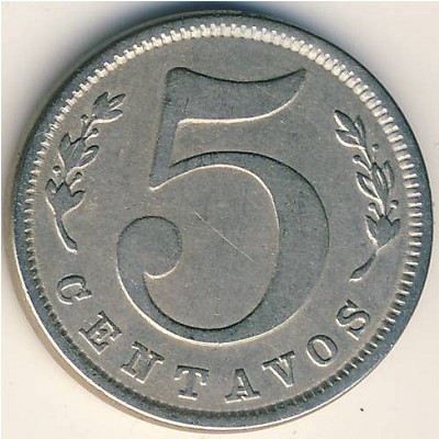 Colombia, 5 centavos, 1886–1902