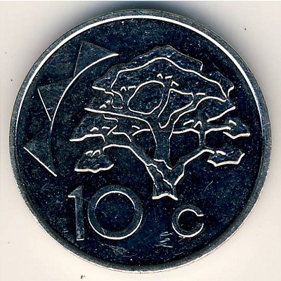 Намибия, 10 центов (1993–2022 г.)