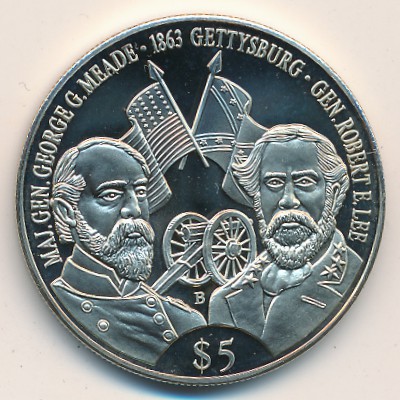 Либерия, 5 долларов (1999–2001 г.)
