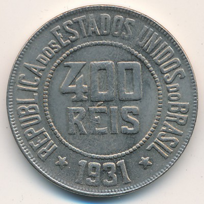 Brazil, 400 reis, 1918–1935