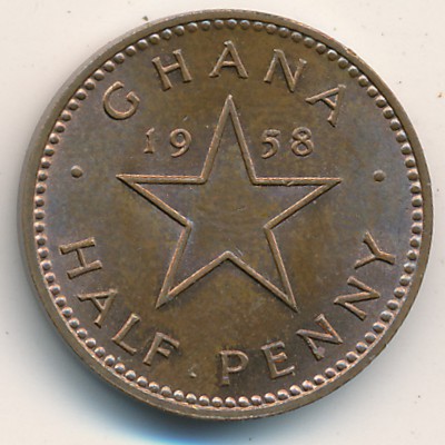 Ghana, 1/2 penny, 1958