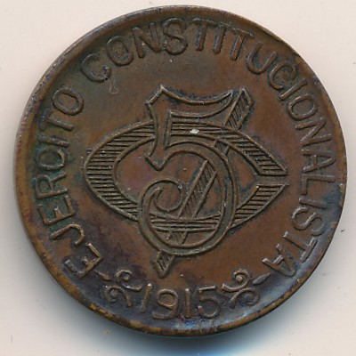 Jalisco, 5 centavos, 1915