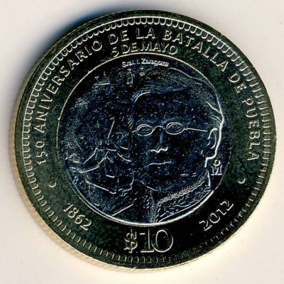 Мексика, 10 песо (2012 г.)