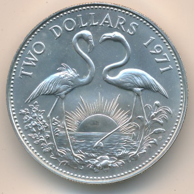 Багамские острова, 2 доллара (1971–1973 г.)