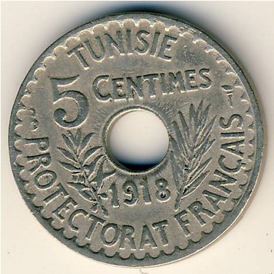 Tunis, 5 centimes, 1918–1920