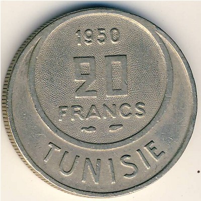 Tunis, 20 francs, 1950–1957