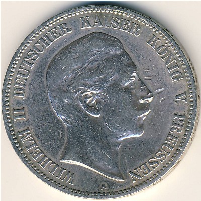 Prussia, 5 mark, 1891–1908