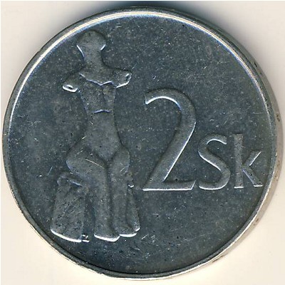 Slovakia, 2 koruny, 1993–2008
