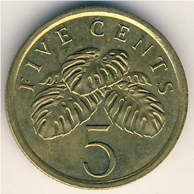 Singapore, 5 cents, 1985–1991