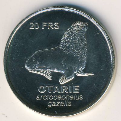 Crozet Islands., 20 francs, 2011