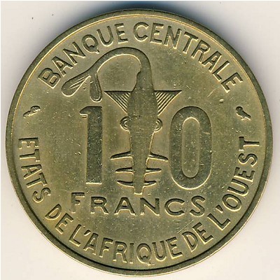 West African States, 10 francs, 1966–1981