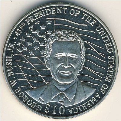 Либерия, 10 долларов (2000–2002 г.)