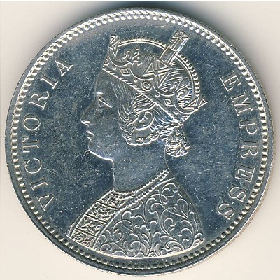 Британская Индия, 1 рупия (1877–1901 г.)