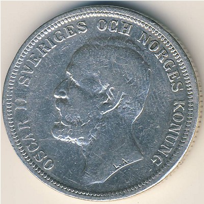 Sweden, 2 kronor, 1890–1904