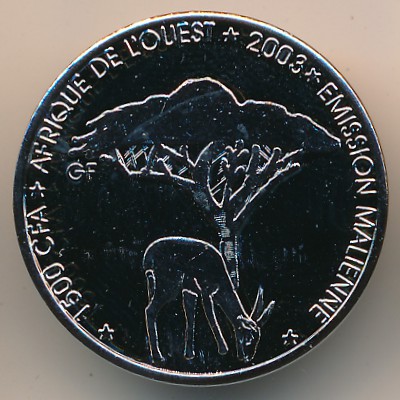 Mali., 1500 francs CFA, 2003