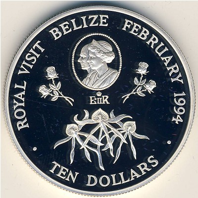 Belize, 10 dollars, 1994