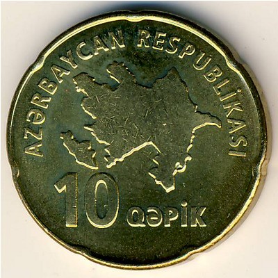 Azerbaijan, 10 qapik, 2006–2010