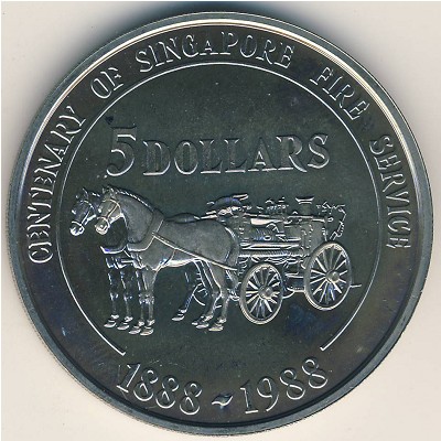Сингапур, 5 долларов (1988 г.)