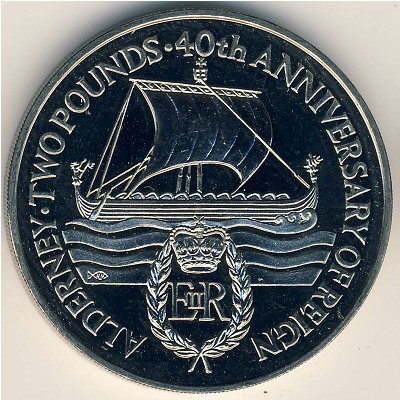 Alderney, 2 pounds, 1992