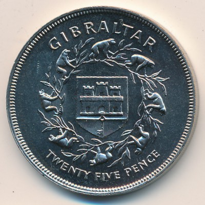 Гибралтар, 25 пенсов (1977 г.)