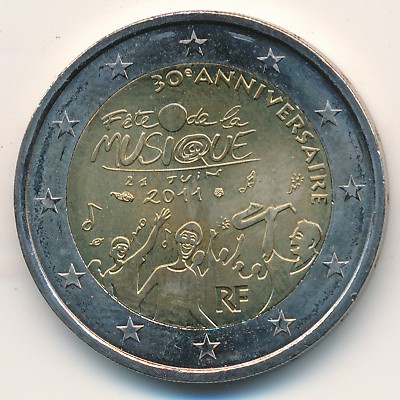 Франция, 2 евро (2011 г.)