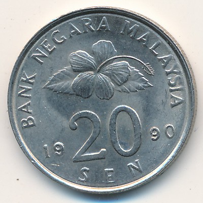 Malaysia, 20 sen, 1989–2011