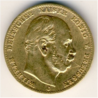 Prussia, 10 mark, 1874–1888