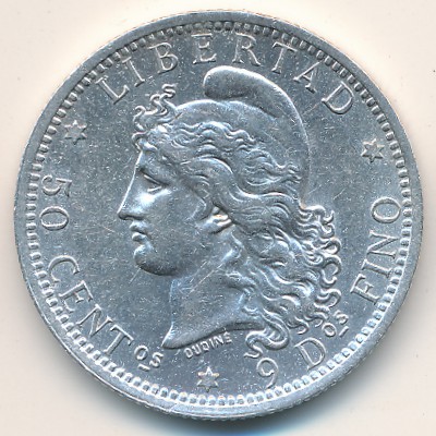 Аргентина, 50 сентаво (1881–1883 г.)