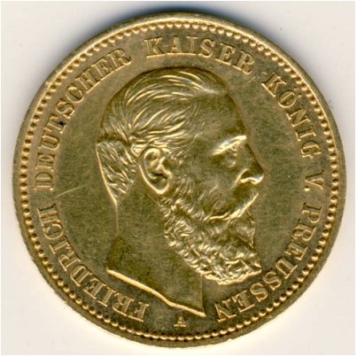 Prussia, 10 mark, 1888