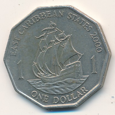 East Caribbean States, 1 dollar, 1989–2000