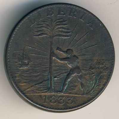 Liberia, 1 cent, 1833