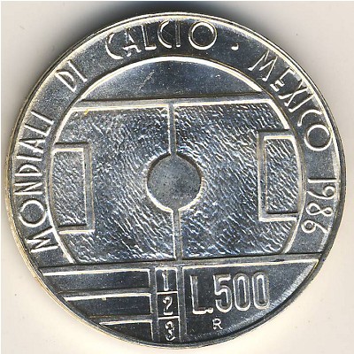 San Marino, 500 lire, 1986