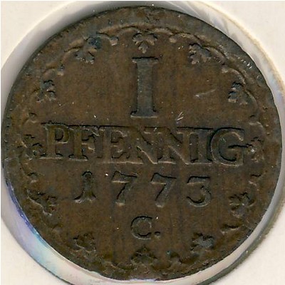 Саксония, 1 пфенниг (1772–1806 г.)