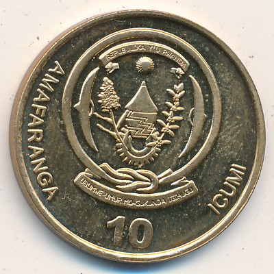 Rwanda, 10 francs, 2009