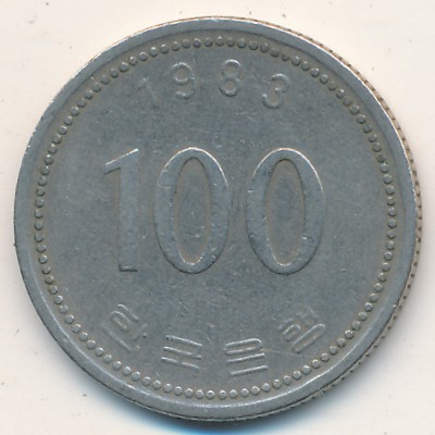 South Korea, 100 won, 1983